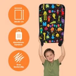 NoBoringSuitcases.com® Koffer - Monster - Kleuren - Kinderen - Ruimte - Past Binnen 55x40x20 Cm En 55x35x25 Cm - Handbagage - Trolley - Fotokoffer - Cabin Size - Print -Bagage Kortingen Winkel 1200x1200 539