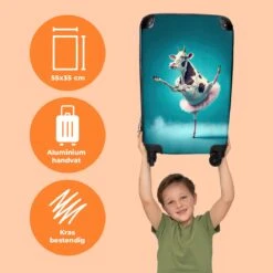NoBoringSuitcases.com® Koffer - Koe - Ballet - Rok - Portret - Dieren - Trolley Op Wieltjes - Handbagagekoffer - Past Binnen 55x40x20 Cm En 55x35x25 Cm - Reiskoffer -Bagage Kortingen Winkel 1200x1200 600