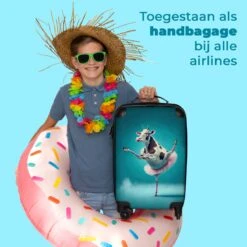 NoBoringSuitcases.com® Koffer - Koe - Ballet - Rok - Portret - Dieren - Trolley Op Wieltjes - Handbagagekoffer - Past Binnen 55x40x20 Cm En 55x35x25 Cm - Reiskoffer -Bagage Kortingen Winkel 1200x1200 602
