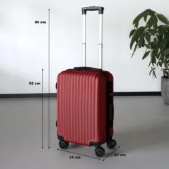 Handbagage Koffer 55cm Rood 4 Wielen Trolley Met Pin Slot -Bagage Kortingen Winkel 1200x1200 624