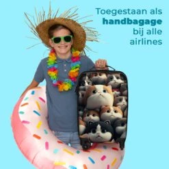 NoBoringSuitcases.com® Koffer - Handbagagekoffer - Kat - Dieren - Poes - Patronen - Trolley Op Wieltjes - Past Binnen 55x40x20 Cm En 55x35x25 Cm - Reiskoffers -Bagage Kortingen Winkel 1200x1200 735
