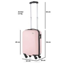 TravelZ Horizon Handbagagekoffer - 54cm Handbagage Trolley Met Gevoerde Binnenkant - Baby Roze -Bagage Kortingen Winkel 1200x1200 870