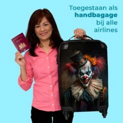 NoBoringSuitcases.com® Trolley - Reiskoffers - Clown - Hoed - Kraag - Portret - Horror - Trolley Op Wieltjes - Past Binnen 55x40x20 Cm En 55x35x25 Cm - Koffertje - Handbagagekoffer 14 NoBoringSuitcases.com® Trolley - Reiskoffers - Clown - Hoed - Kraag - Portret - Horror - Trolley Op Wieltjes - Past Binnen 55x40x20 Cm En 55x35x25 Cm - Koffertje - Handbagagekoffer -Bagage Kortingen Winkel 1200x1200 887
