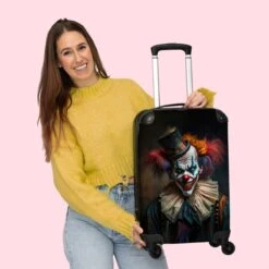 NoBoringSuitcases.com® Trolley - Reiskoffers - Clown - Hoed - Kraag - Portret - Horror - Trolley Op Wieltjes - Past Binnen 55x40x20 Cm En 55x35x25 Cm - Koffertje - Handbagagekoffer 16 NoBoringSuitcases.com® Trolley - Reiskoffers - Clown - Hoed - Kraag - Portret - Horror - Trolley Op Wieltjes - Past Binnen 55x40x20 Cm En 55x35x25 Cm - Koffertje - Handbagagekoffer -Bagage Kortingen Winkel 1200x1200 889