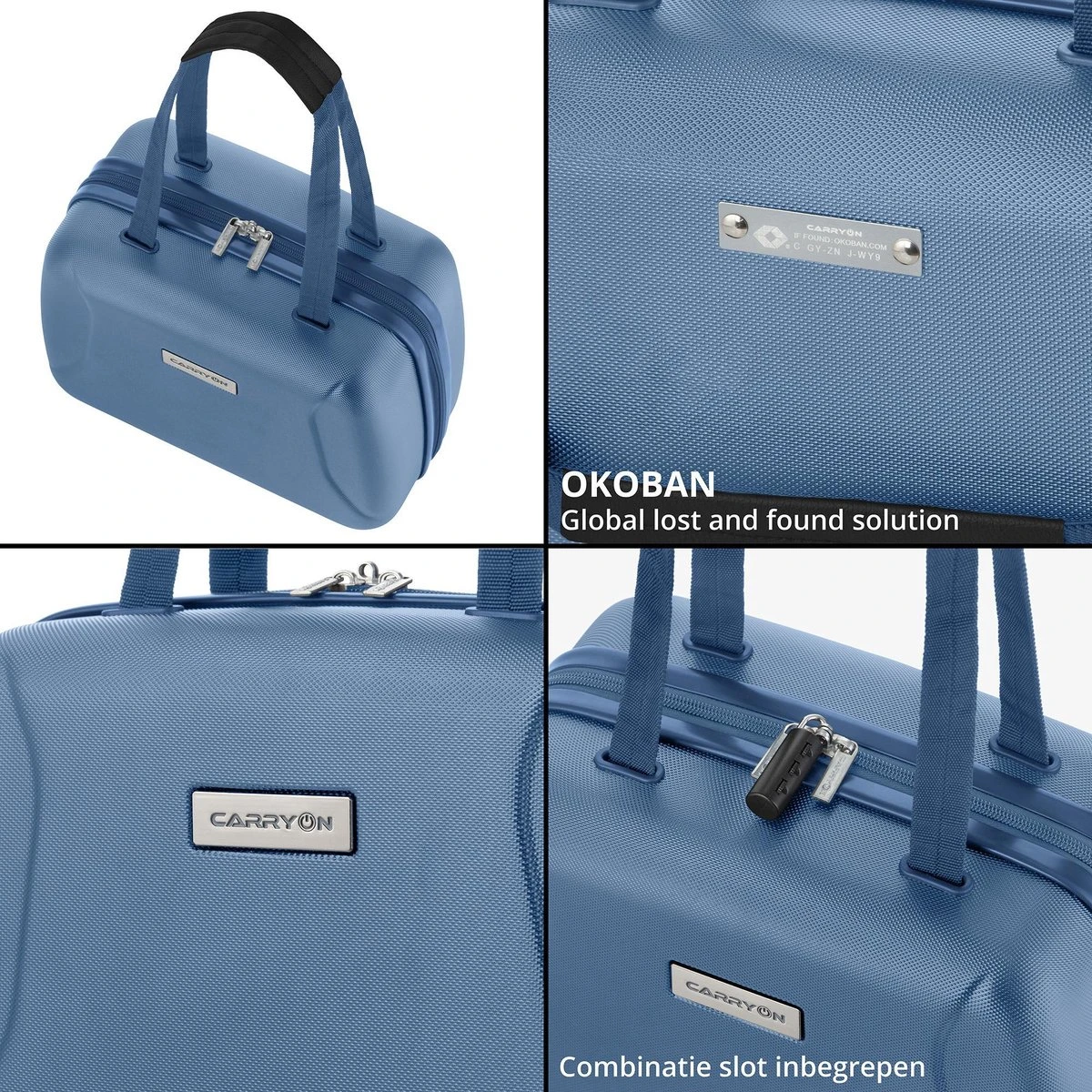 CarryOn Skyhopper Handbagage En Beautycase - 55cm TSA Trolley En Make-up Koffer - Blauw 6 CarryOn Skyhopper Handbagage En Beautycase - 55cm TSA Trolley En Make-up Koffer - Blauw - Afbeelding 4