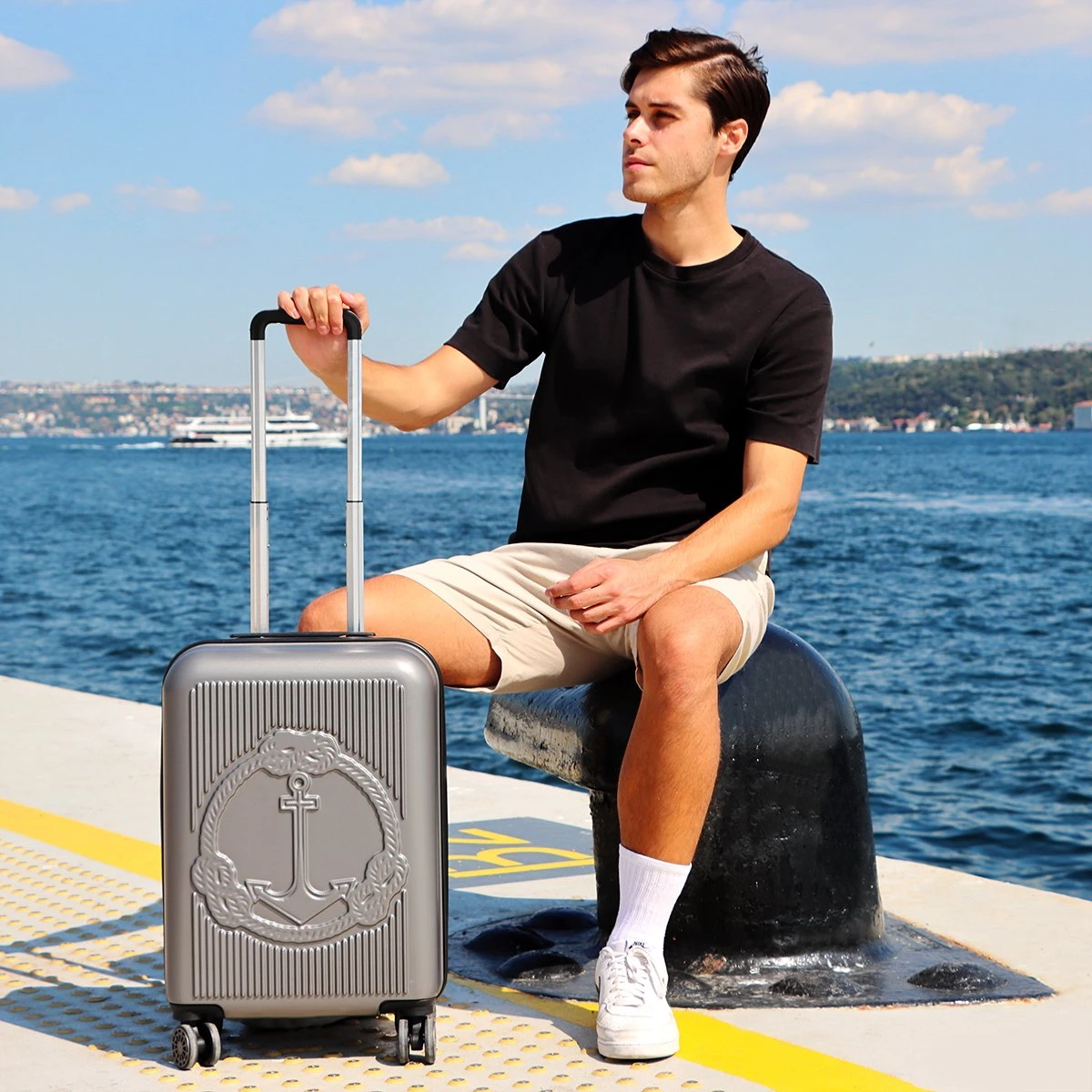 Biggdesign Ocean Handbagage Koffer - Reiskoffer - Grijs - Klein 7 Biggdesign Ocean Handbagage Koffer - Reiskoffer - Grijs - Klein - Afbeelding 5