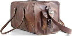 Duffeltas Weekendtas 50 X 24 X 24 Cm - Echte Leder - Cognac Bruin Leder – Reistas - Sporttas 25 Duffeltas Weekendtas 50 X 24 X 24 Cm - Echte Leder - Cognac Bruin Leder – Reistas - Sporttas -Bagage Kortingen Winkel 1200x608