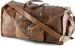 Duffeltas Weekendtas 50 X 24 X 24 Cm - Echte Leder - Cognac Bruin Leder – Reistas - Sporttas 16 Duffeltas Weekendtas 50 X 24 X 24 Cm - Echte Leder - Cognac Bruin Leder – Reistas - Sporttas -Bagage Kortingen Winkel 1200x743