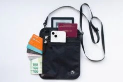 Groene Berg Nektasje - Reistas - Paspoorthouder Met RFID Blokkering - Reisportemonnee - Zwart