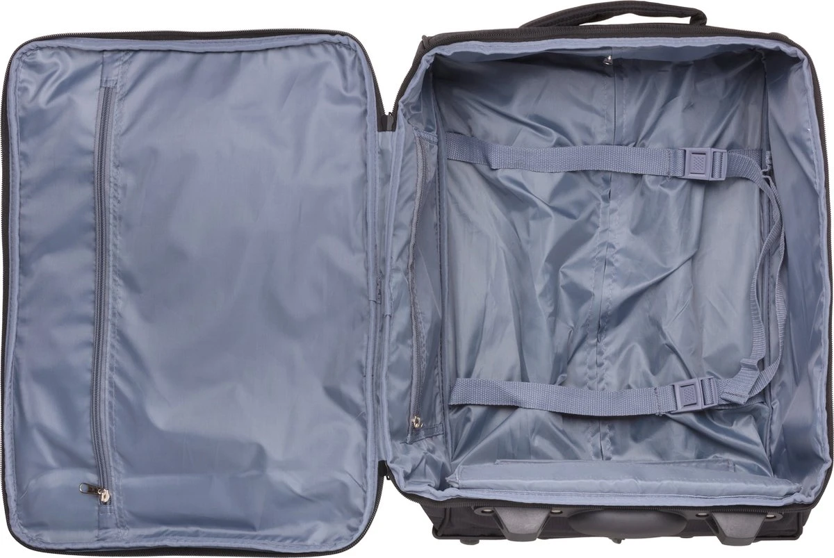 TravelZ Handbagage 42cm Underseat - Handbagagekoffer Opvouwbaar 1,5kg - Ultralicht - 2 Wiel - Zwart 6 TravelZ Handbagage 42cm Underseat - Handbagagekoffer Opvouwbaar 1,5kg - Ultralicht - 2 Wiel - Zwart - Afbeelding 4