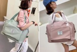 Merkloos Opvouwbare Handbagage Reistas – Opvouwbaar Tot 28 X 18 Cm – Blauw -Bagage Kortingen Winkel 1200x813 14