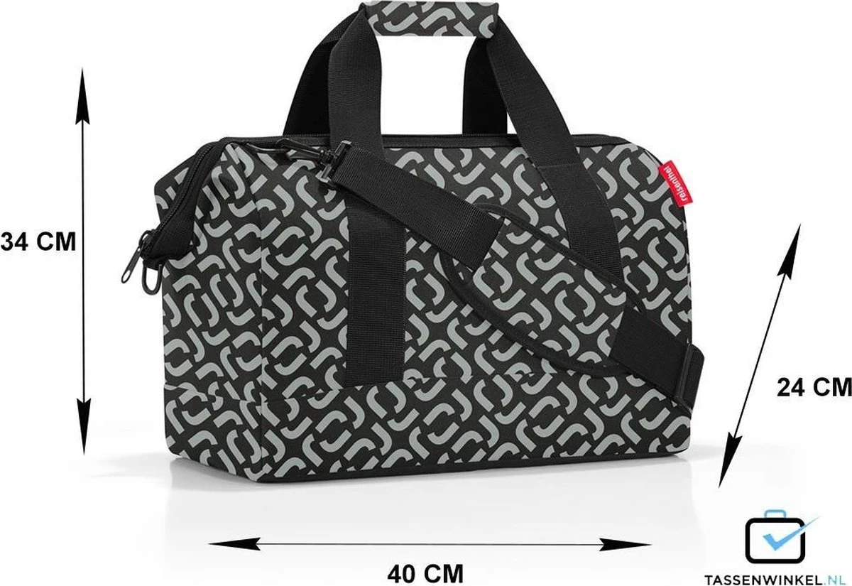 Reisenthel Allrounder M Reistas Sporttas - 18L - Signature Black Zwart 6 Reisenthel Allrounder M Reistas Sporttas - 18L - Signature Black Zwart - Afbeelding 4