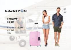 CarryOn Steward TSA Reiskoffer - 65cm Trolley Met Kliksloten - Dubbele Wielen - Roze 22 CarryOn Steward TSA Reiskoffer - 65cm Trolley Met Kliksloten - Dubbele Wielen - Roze -Bagage Kortingen Winkel 1200x847 1