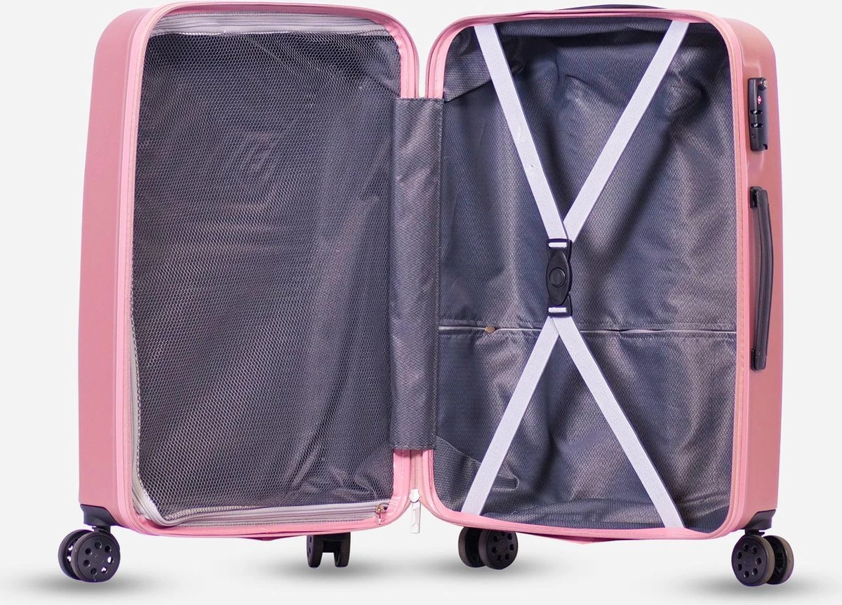 ©TROLLEYZ - Ibiza No.3 - Reiskoffer 78cm Met TSA Slot - Dubbele Wielen - 360° Spinners - 100% ABS - Reiskoffer In Cosmopolitan Pink 6 ©TROLLEYZ - Ibiza No.3 - Reiskoffer 78cm Met TSA Slot - Dubbele Wielen - 360° Spinners - 100% ABS - Reiskoffer In Cosmopolitan Pink - Afbeelding 4