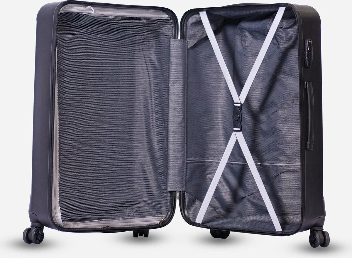 ©TROLLEYZ - Bali No.22 - Trolley - 55cm Met TSA Slot - Dubbele Wielen - 360° Spinners - 100% ABS - Handbagage Koffer In Night Black 6 ©TROLLEYZ - Bali No.22 - Trolley - 55cm Met TSA Slot - Dubbele Wielen - 360° Spinners - 100% ABS - Handbagage Koffer In Night Black - Afbeelding 4