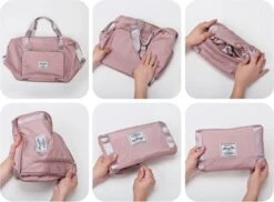 Merkloos Opvouwbare Handbagage Reistas – Opvouwbaar Tot 28 X 18 Cm – Roze -Bagage Kortingen Winkel 1200x883 1