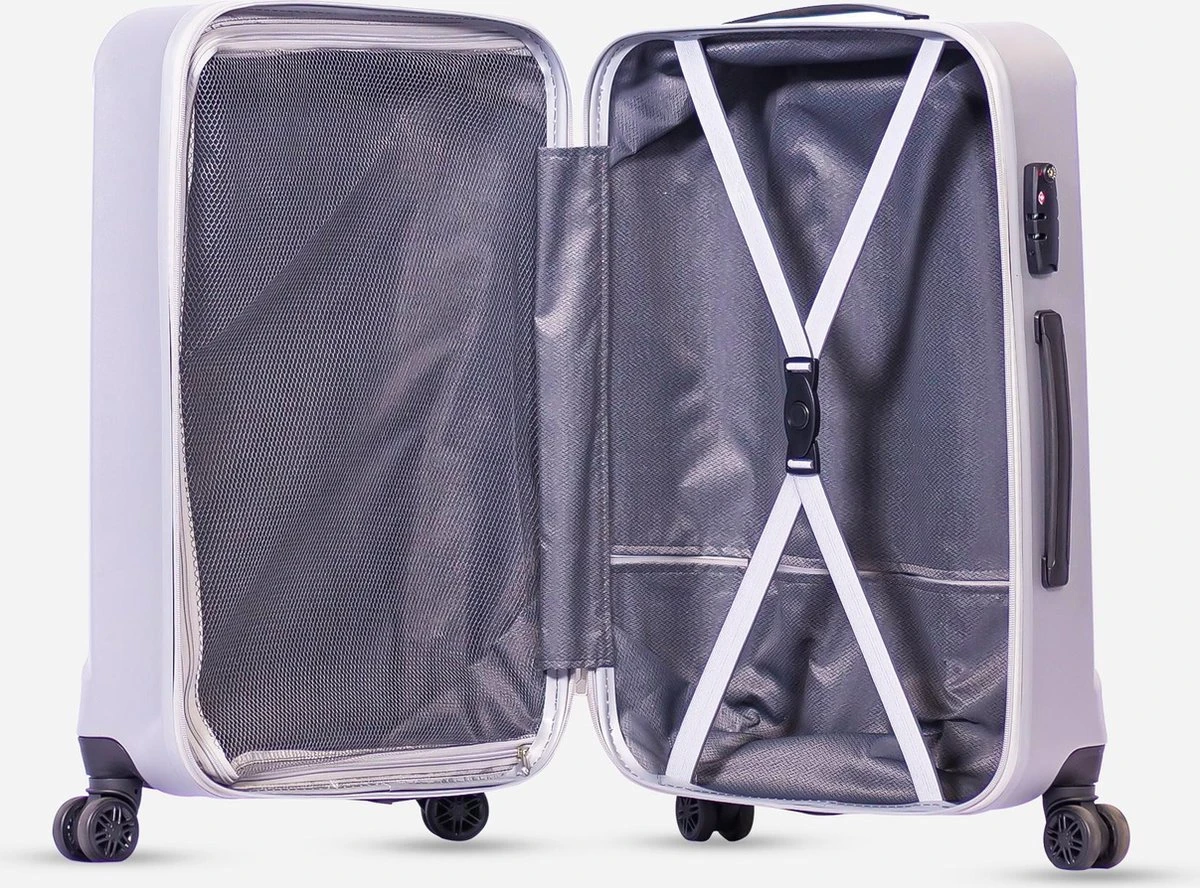 ©TROLLEYZ - Bali No.22 - Reiskoffer 78cm Met TSA Slot - Dubbele Wielen - 360° Spinners - 100% ABS - Reiskoffer In Metallic Grey 6 ©TROLLEYZ - Bali No.22 - Reiskoffer 78cm Met TSA Slot - Dubbele Wielen - 360° Spinners - 100% ABS - Reiskoffer In Metallic Grey - Afbeelding 4