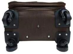 Stoffen Handbagage Koffer 51cm 4 Wielen Trolley - Bruin 16 Stoffen Handbagage Koffer 51cm 4 Wielen Trolley - Bruin -Bagage Kortingen Winkel 1200x895