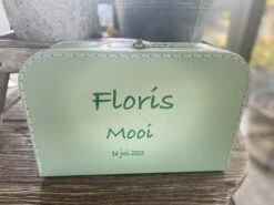 Merkloos Koffertje Karton Groen Maat L Met Eigen Opdruk - Met Naam -Bagage Kortingen Winkel 1200x899