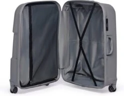 ©TROLLEYZ - Venice No.10 - Trolley - 55cm Met TSA Slot - Dubbele Wielen - 360° Spinners - 100% Polypropyleen - Handbagage Koffer In Silver Stone -Bagage Kortingen Winkel 1200x928