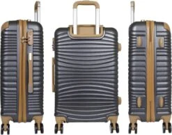 Monopol - Brisbane - Handbagage + BEATYCASE! - 100% Polycarbonaat - Antraciet - Maat XS / 25 Liter + 18 Liter -Bagage Kortingen Winkel 1200x941 2
