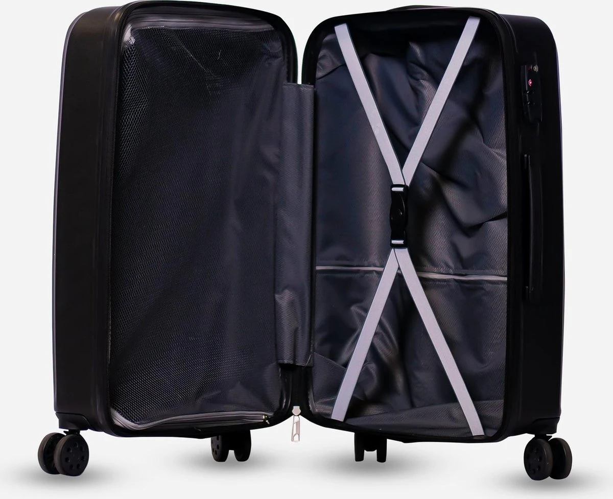 ©TROLLEYZ - Ibiza No.3 - Reiskoffer 69cm Met TSA Slot - Dubbele Wielen - 360° Spinners - 100% ABS - Reiskoffer In Night Black 6 ©TROLLEYZ - Ibiza No.3 - Reiskoffer 69cm Met TSA Slot - Dubbele Wielen - 360° Spinners - 100% ABS - Reiskoffer In Night Black - Afbeelding 4