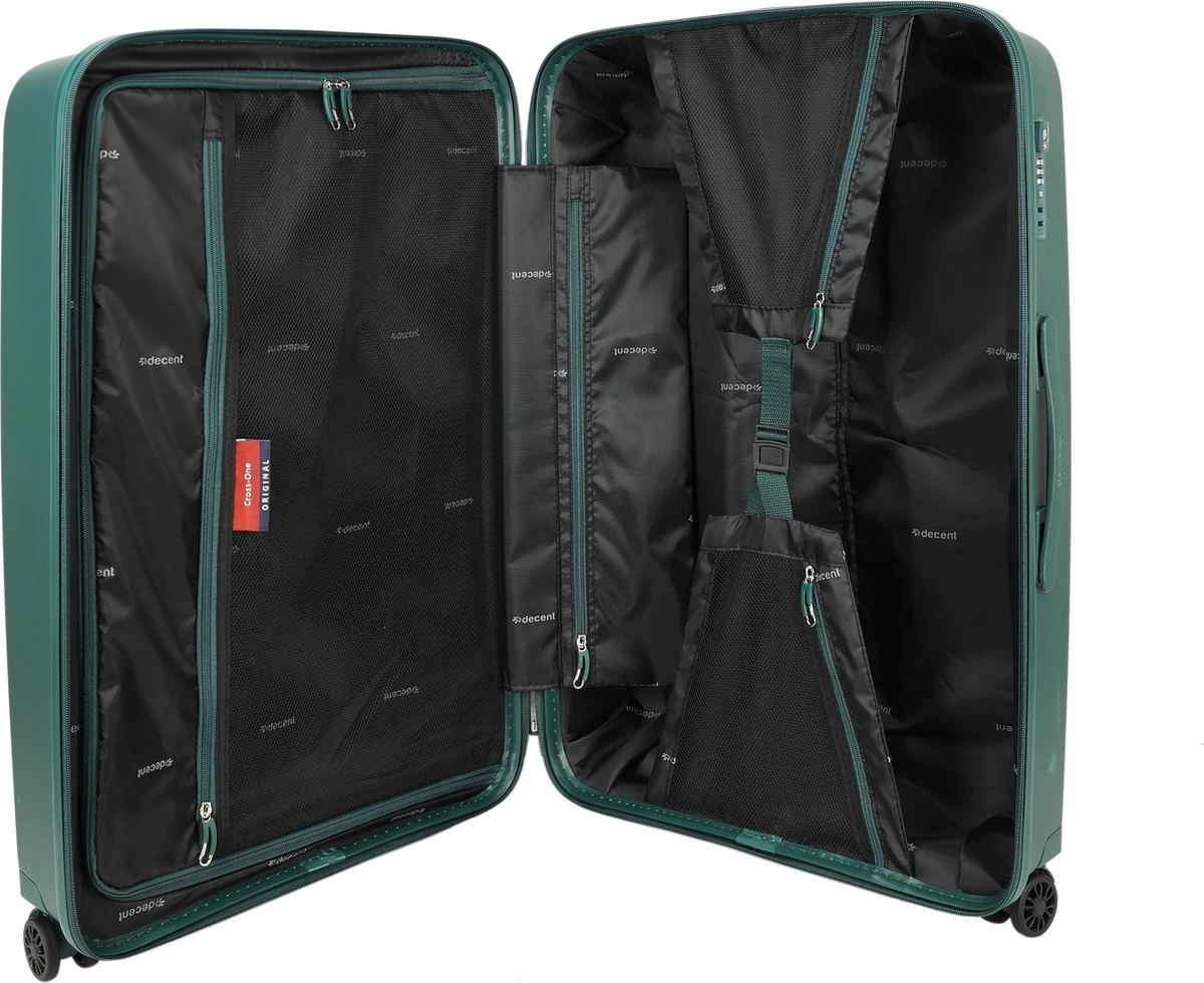 Decent CROSS-ONE PP Trolley 76 Cm - 94 Liter - TSA Slot - Darkgreen 6 Decent CROSS-ONE PP Trolley 76 Cm - 94 Liter - TSA Slot - Darkgreen - Afbeelding 4