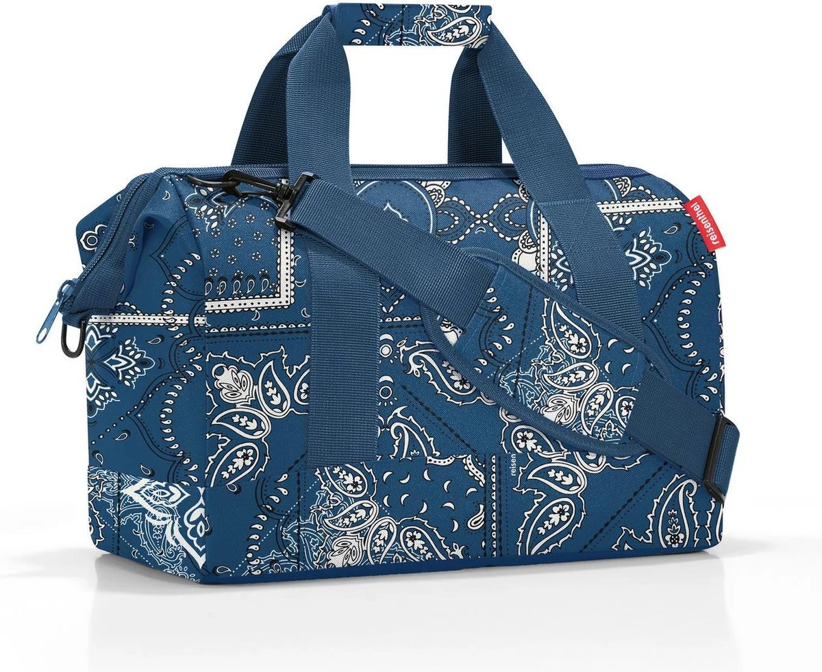 Reisenthel Allrounder M Reistas Sporttas - 18L - Bandana Frame Blauw 4 Reisenthel Allrounder M Reistas Sporttas - 18L - Bandana Frame Blauw - Afbeelding 2