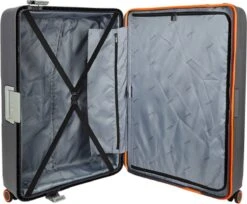 Decent Koffer / Trolley / Reiskoffer - 77 X 54.5 X 31.5 Cm - 116 Liter - Polypropyleen - Maat XL - On-Tour - Grijs -Bagage Kortingen Winkel 1200x989