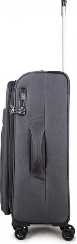 Decent D-Upright Large Koffer - 76 Cm Expandable - TSA Slot - Grijs -Bagage Kortingen Winkel 380x1200