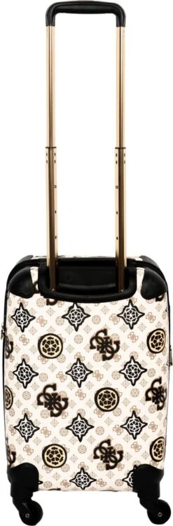 Guess House Party 18 In 4 Wheeler Dames Reiskoffer - Cream Multi Logo -Bagage Kortingen Winkel 395x1200