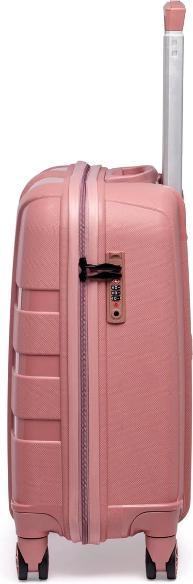 ©TROLLEYZ - Paris No.5 - Trolley - 55cm Met TSA Slot - Dubbele Wielen - 360° Spinners - 100% Polypropyleen - Handbagage Koffer In Rose Blush 15 ©TROLLEYZ - Paris No.5 - Trolley - 55cm Met TSA Slot - Dubbele Wielen - 360° Spinners - 100% Polypropyleen - Handbagage Koffer In Rose Blush - Afbeelding 13