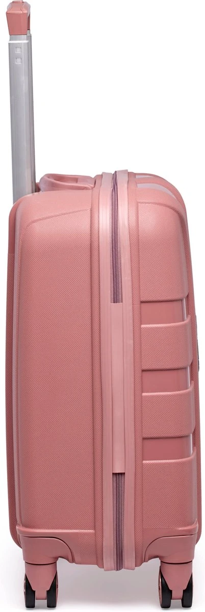 ©TROLLEYZ - Paris No.5 - Trolley - 55cm Met TSA Slot - Dubbele Wielen - 360° Spinners - 100% Polypropyleen - Handbagage Koffer In Rose Blush 4 ©TROLLEYZ - Paris No.5 - Trolley - 55cm Met TSA Slot - Dubbele Wielen - 360° Spinners - 100% Polypropyleen - Handbagage Koffer In Rose Blush - Afbeelding 2