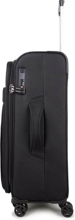 Decent D-Upright Handbagage Koffer - 55 Cm - TSA Slot - Zwart -Bagage Kortingen Winkel 413x1200 1