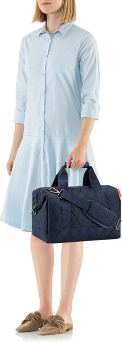 Reisenthel Allrounder M Reistas Sporttas - 18L - Rhombus Midnight Gold Blauw -Bagage Kortingen Winkel 429x1200 6