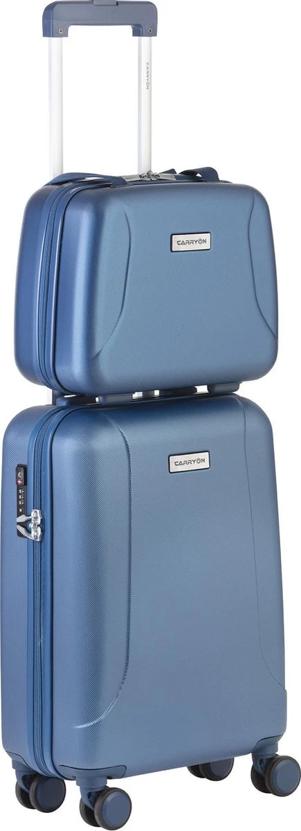 CarryOn Skyhopper Handbagage En Beautycase - 55cm TSA Trolley En Make-up Koffer - Blauw 3 CarryOn Skyhopper Handbagage En Beautycase - 55cm TSA Trolley En Make-up Koffer - Blauw