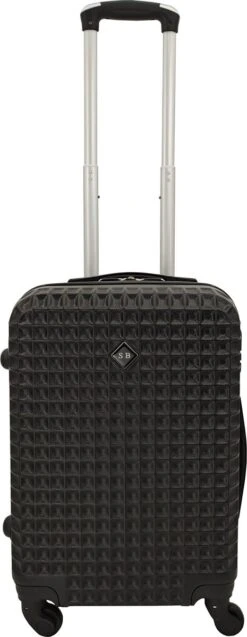 SB Travelbags Handbagage Koffer 51cm 4 Wielen Trolley - Zwart