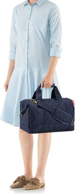 Reisenthel Allrounder M Reistas Sporttas - 18L - Rhombus Midnight Gold Blauw -Bagage Kortingen Winkel 466x1200 4