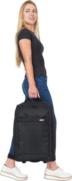 TravelZ Handbagage 51cm - Handbagagekoffer Opvouwbaar - Ultralicht 1,7kg Met 2 Wiel - Zwart -Bagage Kortingen Winkel 482x1200 3