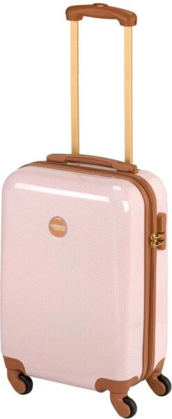 Princess Traveller Trendy Dots - Handbagage Koffer - Roze - S - 55cm -Bagage Kortingen Winkel 492x1200
