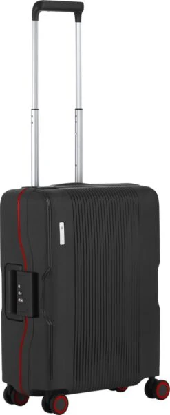 CarryOn Protector Luxe Handbagage Koffer - Trolley 55cm Met TSA-slot En Clipsluiting - Zwart