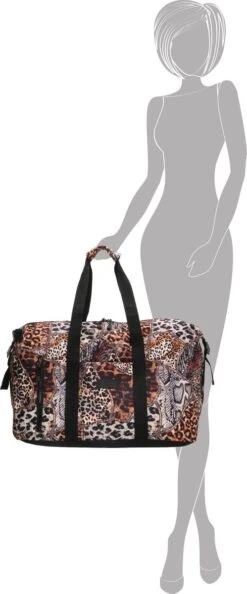 Enrico Benetti Safari Weekend Tas Ruime Sporttas Reistas Dierenprint Bruin -Bagage Kortingen Winkel 499x1200 6