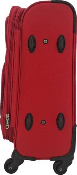 SB Travelbags Bagage Stoffen Koffer 75cm 4 Wielen Trolley - Rood -Bagage Kortingen Winkel 527x1200 4