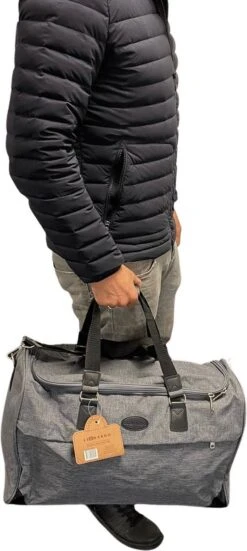 Reistas Deluxe - Weekendtas 48 Liter - Luxe Reistas Grey Leonardo -Bagage Kortingen Winkel 538x1200 2