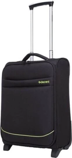 Decent Handbagage Koffer / Trolley / Reiskoffer - 50 Cm - 35 Liter - Polyester - Super-Light - Zwart -Bagage Kortingen Winkel 549x1200