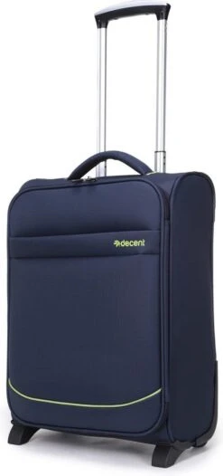 Decent Handbagage Koffer / Trolley / Reiskoffer - 50 Cm - 35 Liter - Polyester - Super-Light - Blauw -Bagage Kortingen Winkel 564x1200