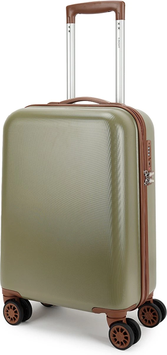 Decent Retro Handbagage Koffer 55 Cm Dark Green 4 Decent Retro Handbagage Koffer 55 Cm Dark Green - Afbeelding 2