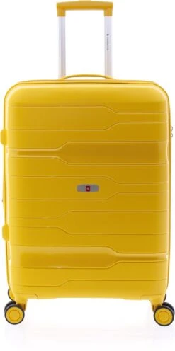 Gladiator Boxing Middelgrote Koffer Expandable 67 Cm 70/80 Liter TSA Slot - Kurkumageel -Bagage Kortingen Winkel 597x1200 3