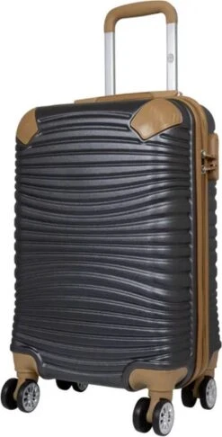 Monopol - Brisbane - Handbagage + BEATYCASE! - 100% Polycarbonaat - Antraciet - Maat XS / 25 Liter + 18 Liter -Bagage Kortingen Winkel 610x1200 1