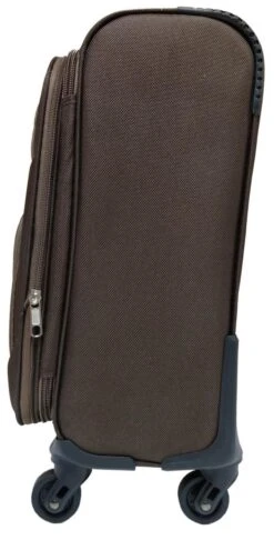 Stoffen Handbagage Koffer 51cm 4 Wielen Trolley - Bruin 13 Stoffen Handbagage Koffer 51cm 4 Wielen Trolley - Bruin -Bagage Kortingen Winkel 610x1200